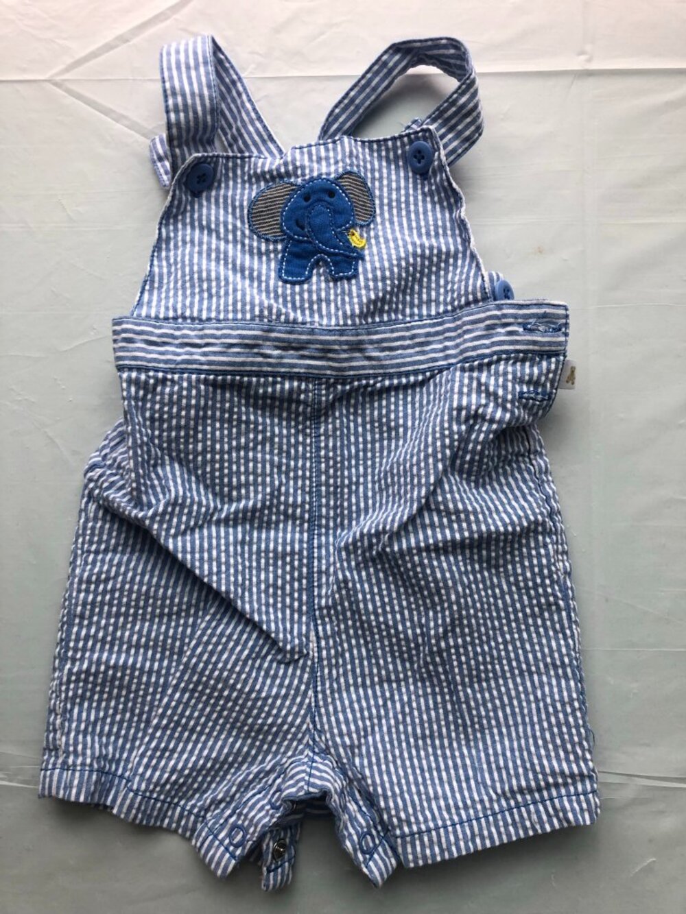 3-6 Months Cuddle Bear Jumper, Blue/white Vertical Stripes; Ready to ship!